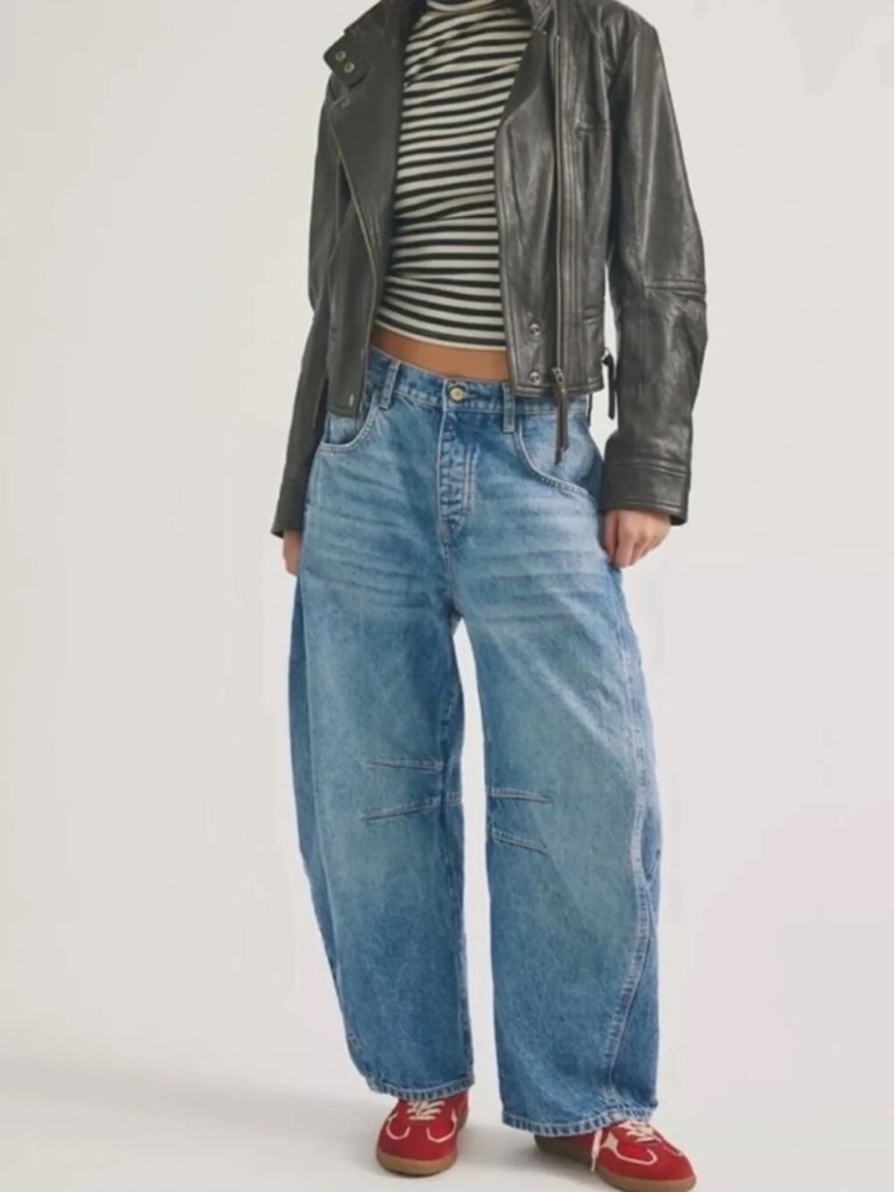 Free People Good Luck Mid-Rise Barrel Jeans - Size 26